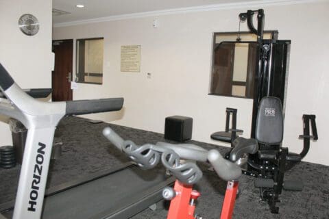 gym facility with trend mile and bicycle